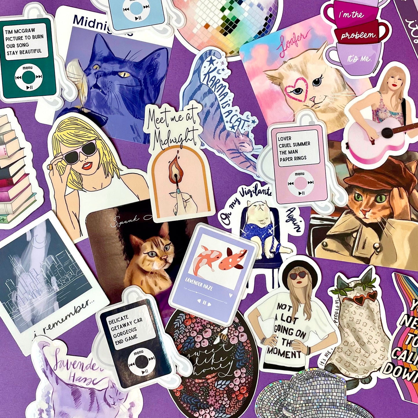 Swiftie Cat "Lavender Haze" Sticker