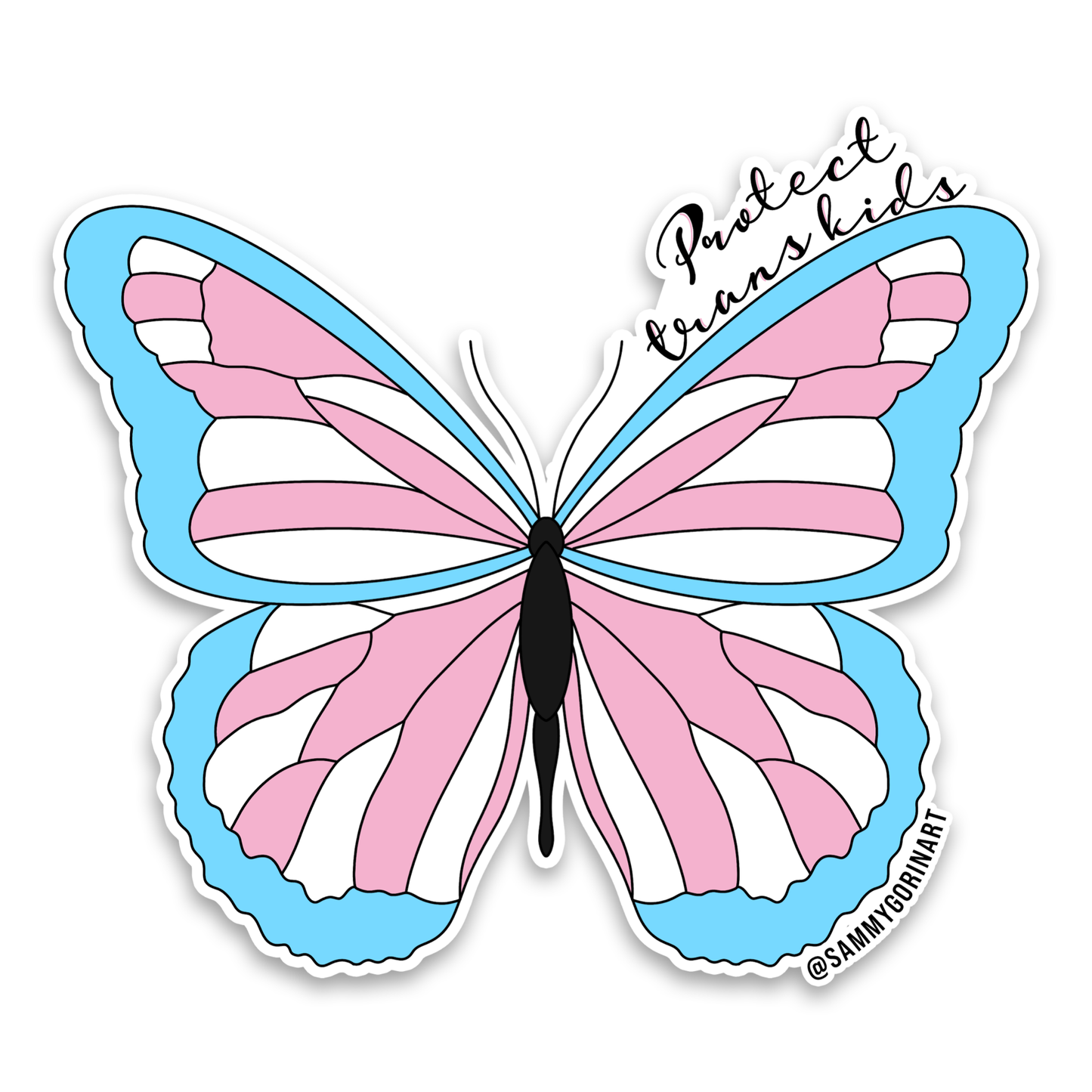 Protect Trans Kids Butterfly Sticker
