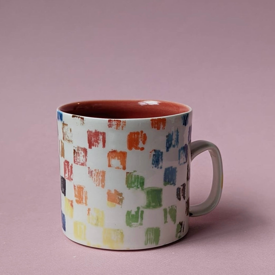 Rainbow Checkerboard Mug