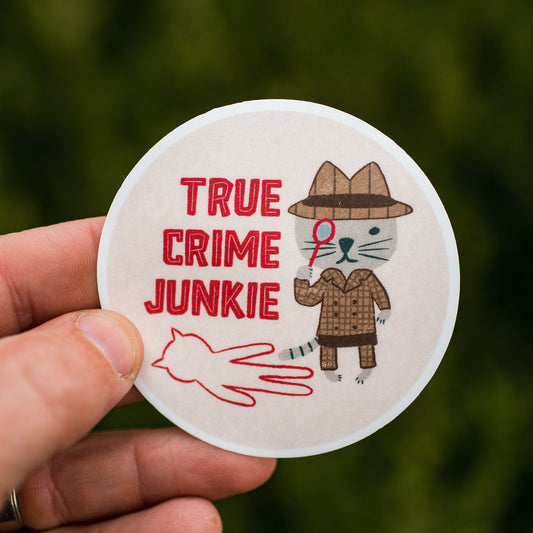 True Crime Junkie Cat Sticker
