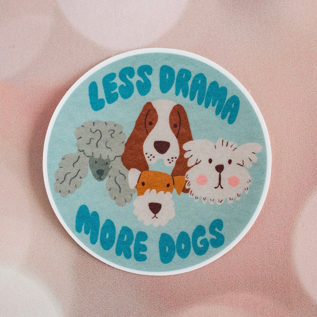 Less Drama More Dogs Sticker