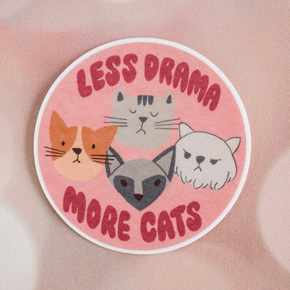 Less Drama More Cats Sticker
