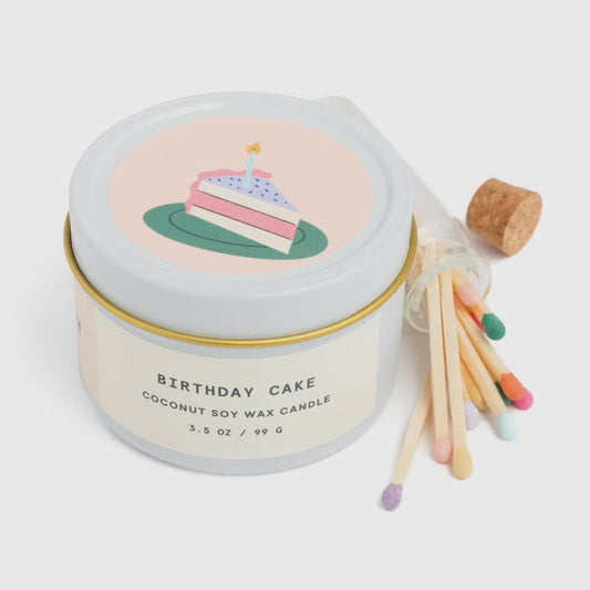 Birthday Cake Candle and Matches Set