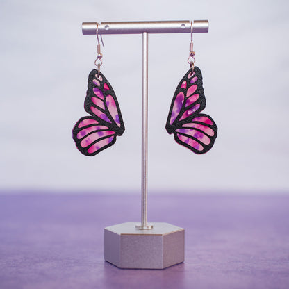Purple Ombré Acrylic Butterfly Earrings