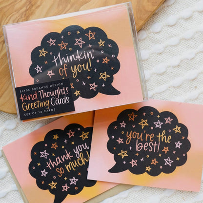 Kind Thoughts Greeting Cards (Set of 12)