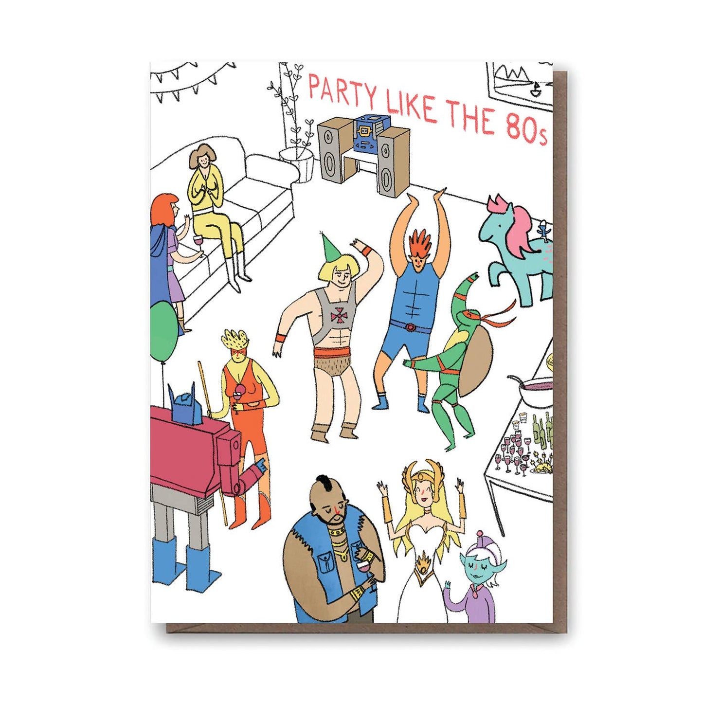 1980s Party Birthday Card
