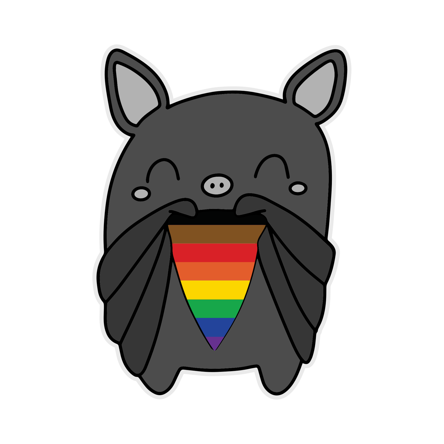 Bat with LGBTQIA+ Pride  Flag Sticker