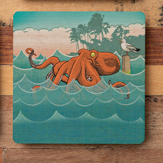 Octopus Wood Coaster