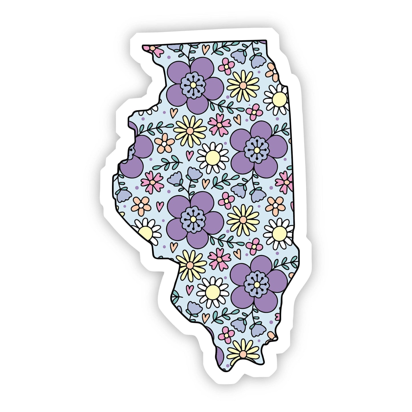 Illinois Floral Sticker