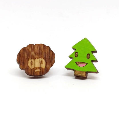 Painter and Happy Tree Earrings