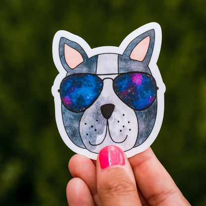 Galaxy Sunglasses Dog Sticker