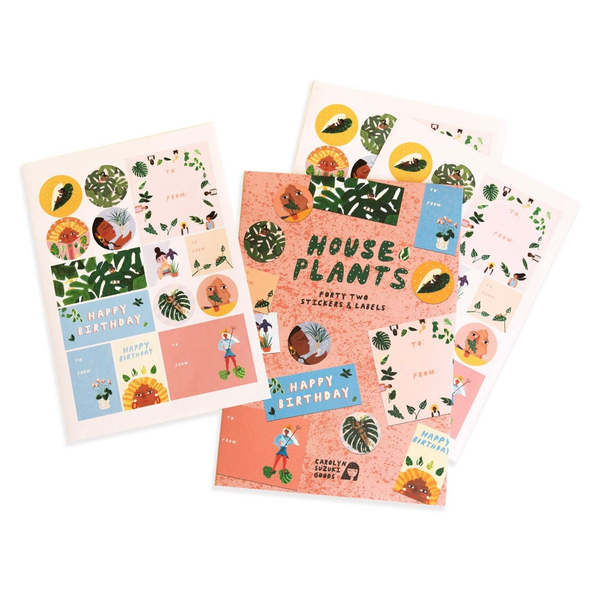 House Plants Gift Label Sticker Set